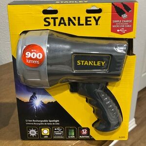 Stanley Li-Ion Rechargeable Spotlight, up to 900 lumens.